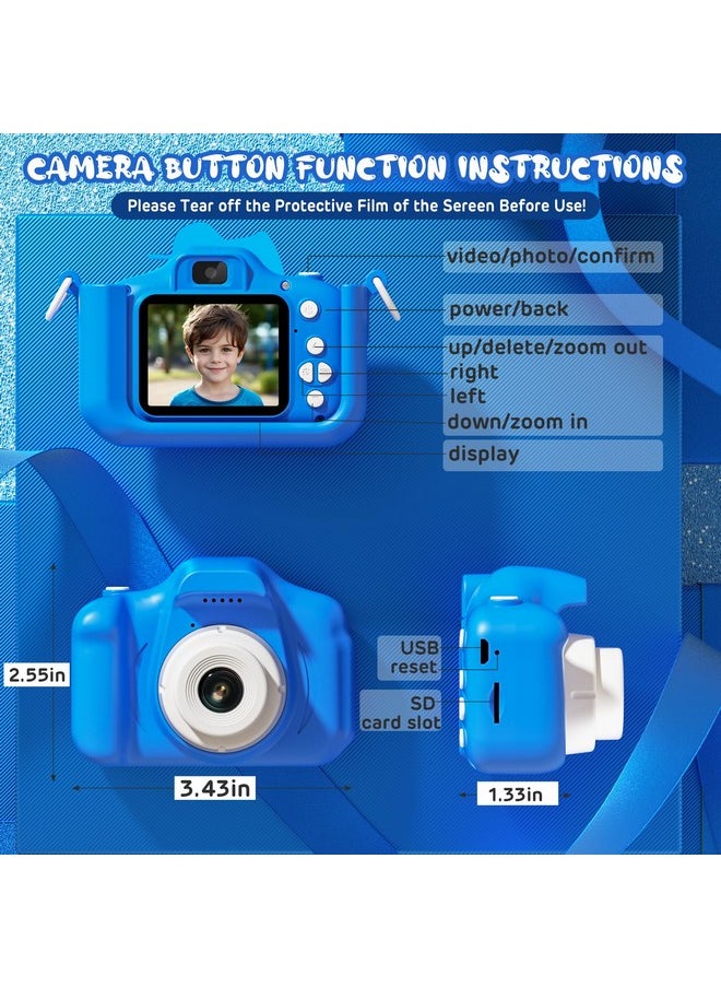 Dinosaur Kids Camera For Boys Girls, 48Mp Hd Digital Video Camera For Toddlers Birthday Gifts Toys Childs Kids Selfie Camera With 32Gb Card, Built-In Puzzle Games For 3 4 5 6 7 8 9 Years Old (Blue) - pzsku/Z06F4DA08E8A2D7824EE6Z/45/_/1722597586/a7fdd542-ddb0-448d-a47c-b3d51d59487a