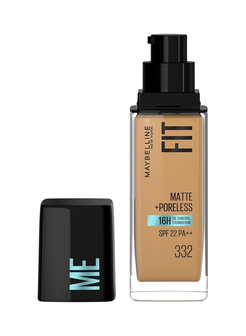 MAYBELLINE NEW YORK مايبيلين نيويورك كريم أساس فيت مي غير لامع ويغطي المسام لمدة 16 ساعة مع عامل حماية من الشمس SPF 22 - 332 - Image 2