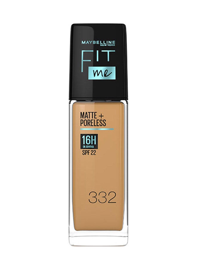 MAYBELLINE NEW YORK Fit Me Matte & Poreless Foundation 16H Oil Control with SPF 22 - 332  - Image 1