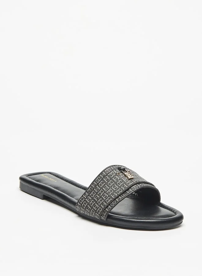 فلورا بيلا من شو إكسبرس Monogram Print Slip-On Sandals with Logo Accent