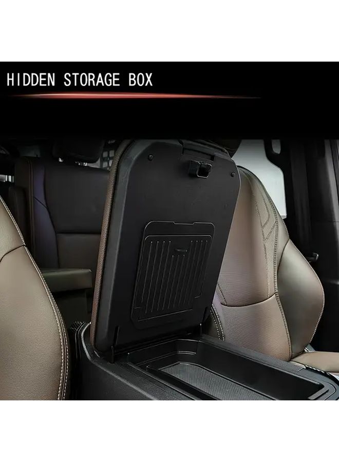 Black ABS Center Console Armrest Box Storage Organizer For Toyota Land Cruiser 250 Prado - Image 5