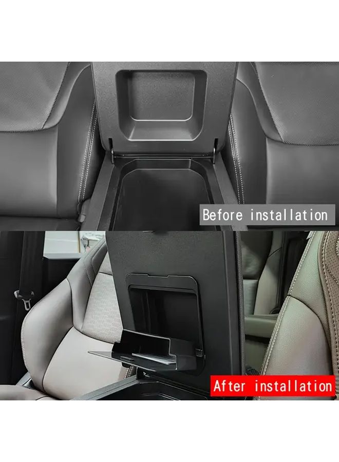 Black ABS Center Console Armrest Box Storage Organizer For Toyota Land Cruiser 250 Prado - Image 3