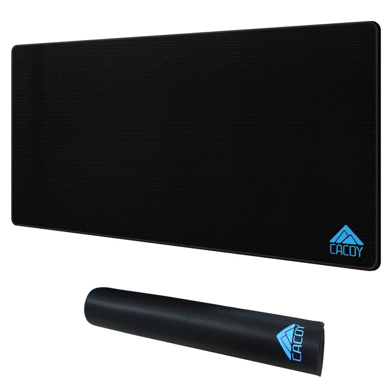 Cacoy 43" x 20" Extended Computer Rectangular Mouse Pad XXL, Oversized Large Mousepad for Full Desk, Non-Slip Rubber Base Desktop Keyboard Mouse Mat, Extended Office Desk Mat (Black) - Image 1