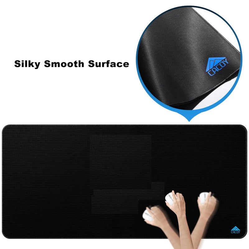 Cacoy 43" x 20" Extended Computer Rectangular Mouse Pad XXL, Oversized Large Mousepad for Full Desk, Non-Slip Rubber Base Desktop Keyboard Mouse Mat, Extended Office Desk Mat (Black) - Image 5