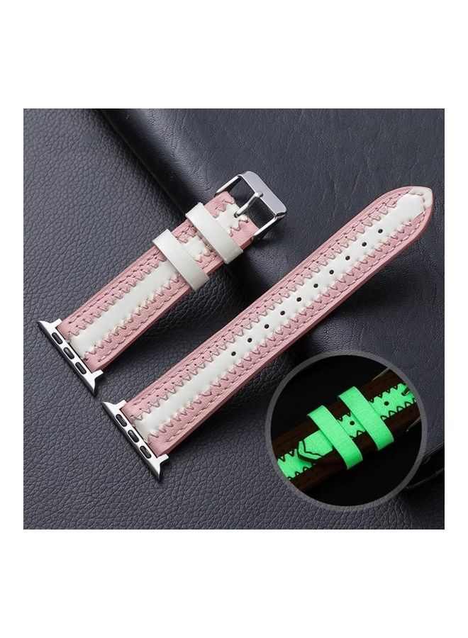 نيبمينينت سوار ساعة بديل بتصميم عرقي لسلسلة ساعات أبل 1/2/3/4/5/6/7/SE 42/44/45 مم وردي - Image 1