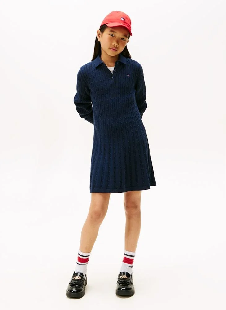 TOMMY HILFIGER Kids Essentials Cable Sweater Dress