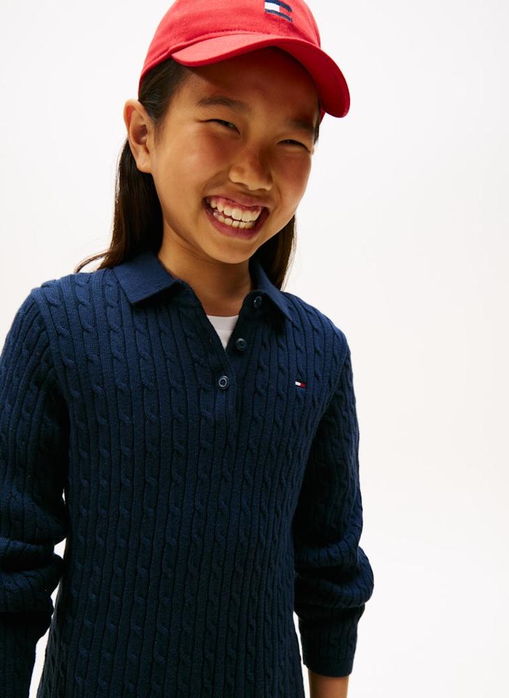 تومي هيلفيغر فستان سترة كابل للأطفال - Image 3