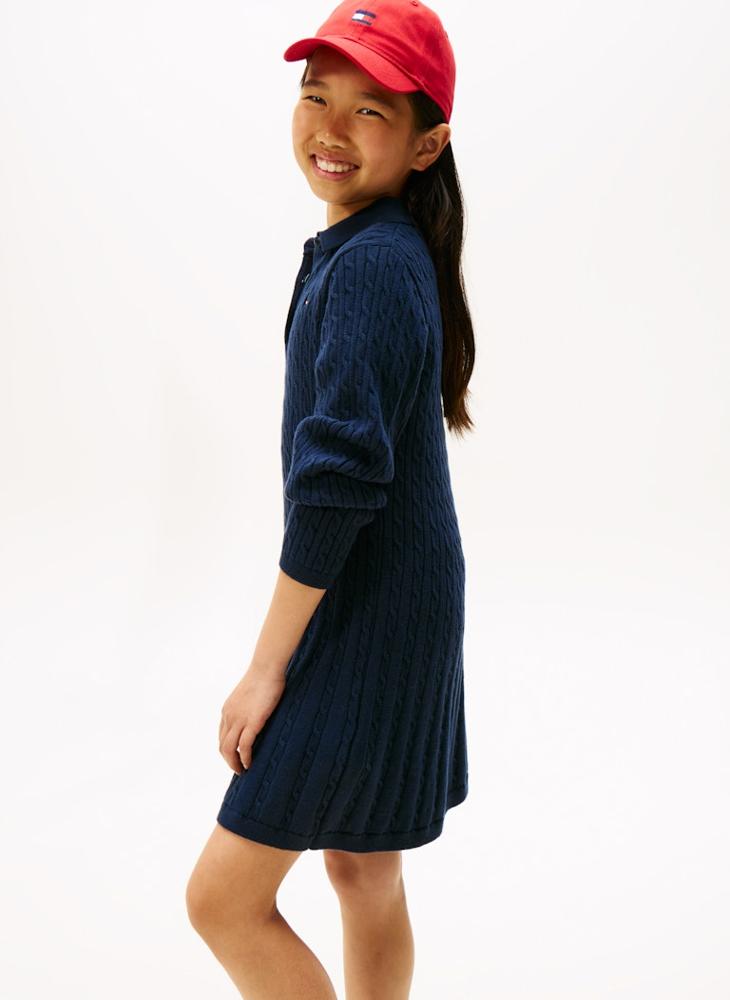 تومي هيلفيغر فستان سترة كابل للأطفال - Image 4