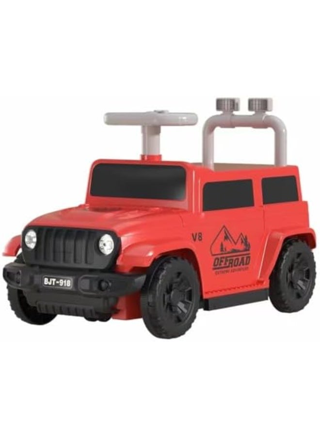 Turtees Kids Ride-On Jeep Car with Pull Handle & Storage Box | Toddler Push Car Toy with Steering Wheel | Durable Ride-On Vehicle for Boys & Girls (Ages 2–5 Years) - Image 1