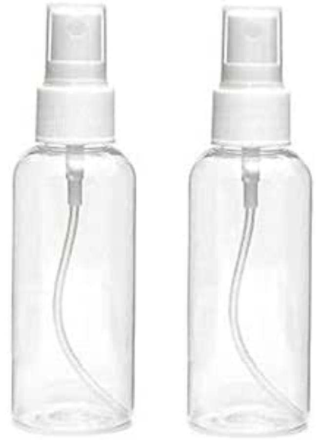 EasyLife 2 Pieces 100ml Plastic Spray Bottles Plastic Spray Clear Empty Fine Mist Plastic Mini Travel Bottle Set Bottles Refillable Liquid Containers  - Image 1