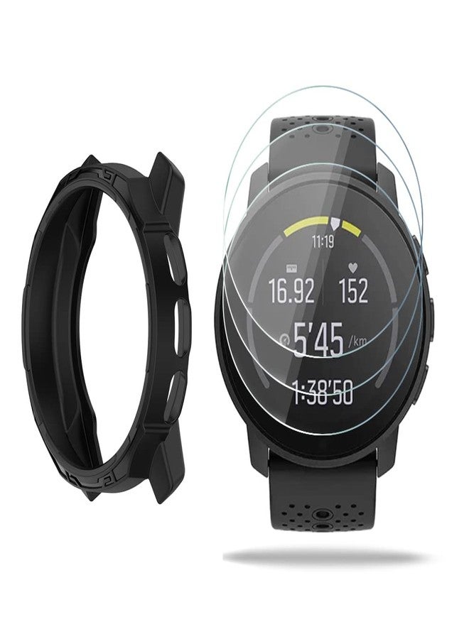 Huadu واقي شاشة ساعة HUADU متوافق مع Suunto 9 Peak/ليس 9 Baro، فيلم زجاج مقسى مضاد للخدش عالي الدقة تغطية كاملة وحافظة TPU ناعمة - Image 1