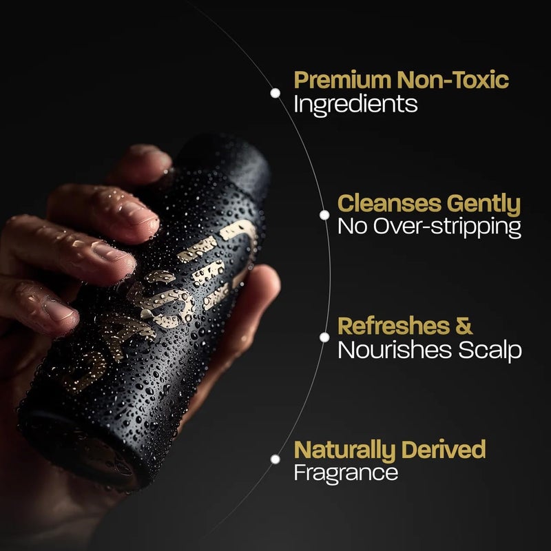 Based Bodyworks BASED Shampoo with Aloe Vera, Peppermint Oil, & Coconut Oil, Cleansing Shampoo for Men, No Sulfates, Parabens or Synthetic Fragrance, Quality Men's Hair Care, 12 fl oz Bottle (Pack of 1) - Image 2