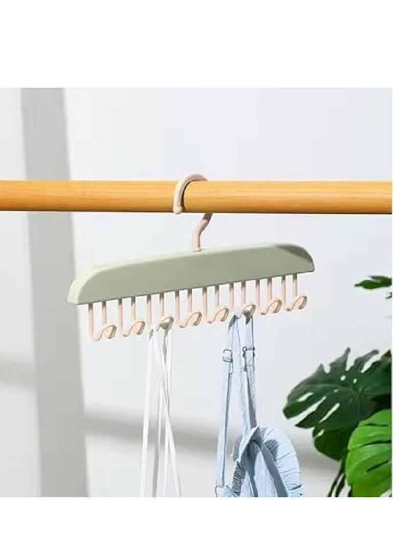 Anti-slip Hanger, 8 Hooks, Space Saving Hangers, 360 Degree Rotating Multifunctional Rack, Closet Organizer for Underwear  - Image 1