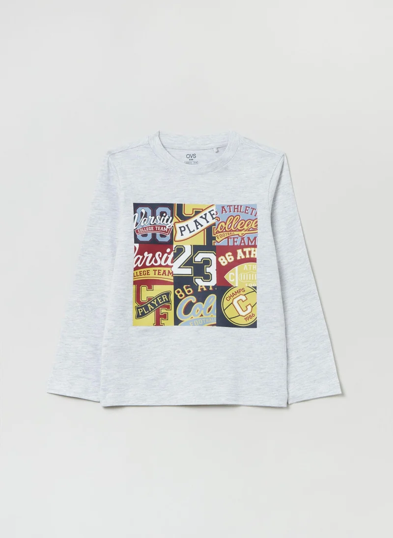 او في اس Ovs Long-Sleeve T-Shirt With Print