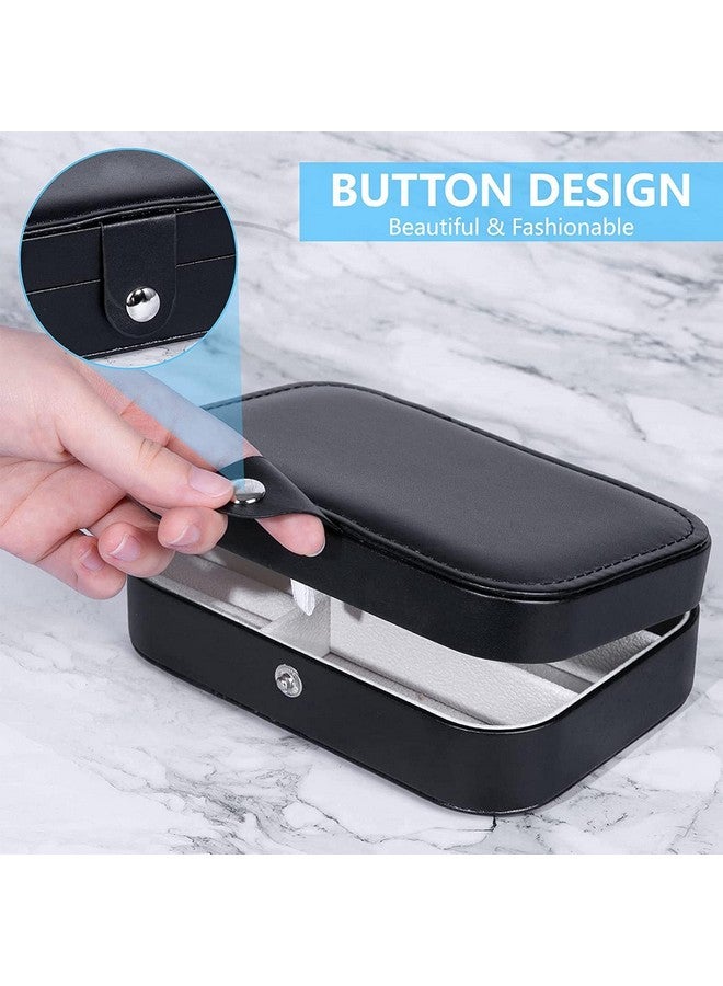 يو بيلا منظم مجوهرات YouBella متعدد الطبقات مصنوع من جلد البولي يوريثان، صندوق تخزين محمول مع حاويات مقسمة للخواتم والأقراط والقلائد، منظم منزلي (أسود) - Image 3
