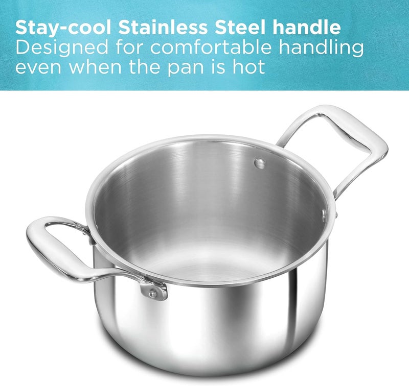 Hawkins 3 Litre Pro TriPly Stainless Steel Milk Pan with Lid - Image 5