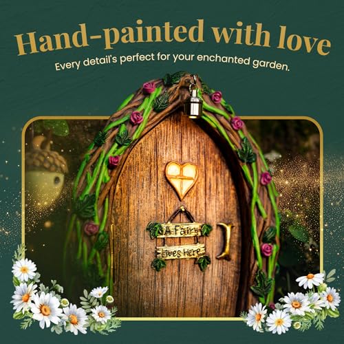 Tree Poetry Opening Fairy Door and Window with Light, Fairy Doors for Trees Outdoor, Fairy Door, Fairy House Kit, Fairy Garden Decor, Fairy Doors, Fairy Garden Decor, Fairy Garden Decorations, Garden Fairy - Image 2