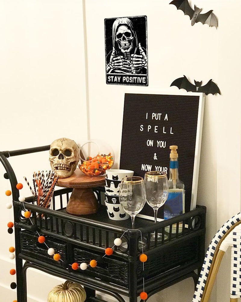 ALKB Death Death Metal Decor stay evential Headon Sign Decor القوطية ديكور - 8x12 بوصة ديكور رعب لمحبي الجمجمة هدية - Image 3
