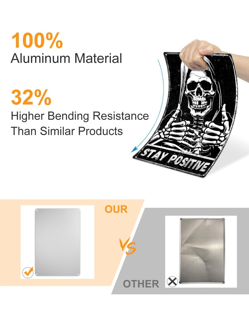 ALKB Death Death Metal Decor stay evential Headon Sign Decor القوطية ديكور - 8x12 بوصة ديكور رعب لمحبي الجمجمة هدية - Image 4