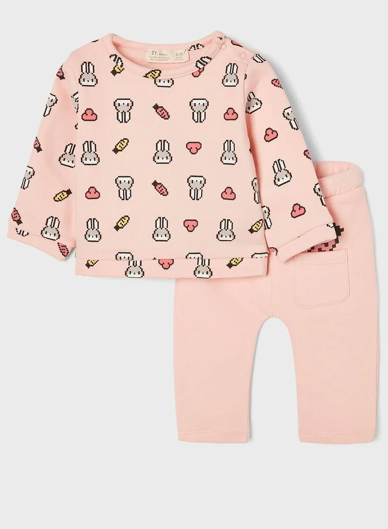 Zippy Infant Rabbit Print Tracksuit