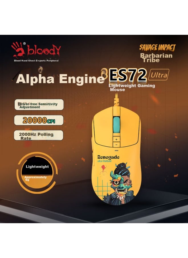 A4TECH A4tech Es72 Ultra Wired Gaming Mouse, Wild Tribe Jade Kylin Lightweight Fps Pubg Cs Computer Peripheral E-sports Mouse, Reverse Explorer  - Image 1