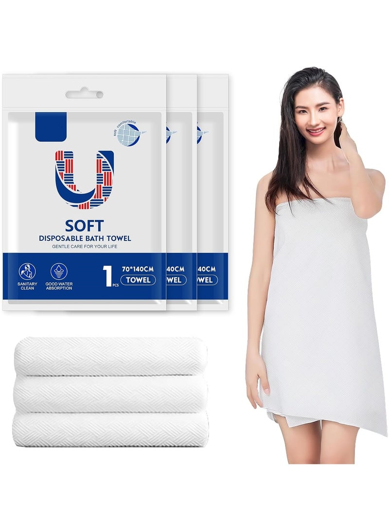 4 Pack Disposable Bath Towels Portable Soft Towel Set for Hotel,Bathroom,Spa,Trip,Camping Highly Absorbent 55x27.5 Inch - Image 1