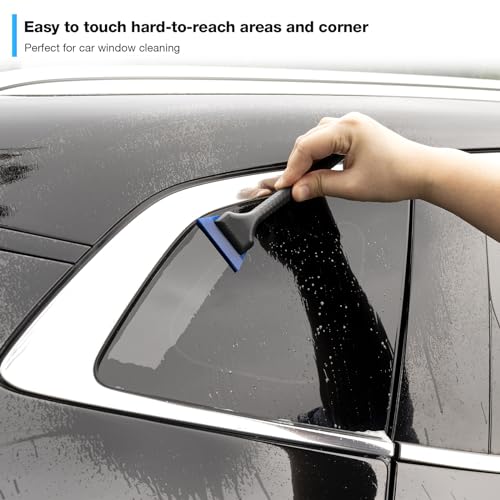 Gomake Vinyl Wrap Tool Kit Small Window Tint Squeegee for Vinyl PPF Tool, 3 PCS Different Hardness Rubber Blade Quarter Squeegee with Anti-Slip Handle for Car Corner Window Windshield Glass Mirror - Image 5