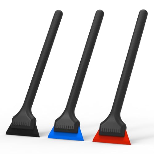 Gomake Vinyl Wrap Tool Kit Small Window Tint Squeegee for Vinyl PPF Tool, 3 PCS Different Hardness Rubber Blade Quarter Squeegee with Anti-Slip Handle for Car Corner Window Windshield Glass Mirror - Image 1