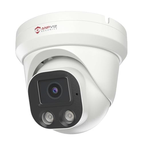 anpviz Anpviz Anpviz Poe Camera Turret Security Camera Outdoor Indoor Wired Human Vehicle Motion Detection 100ft Smart Dual Light Color Night Vision Mic Waterproof Ndaa