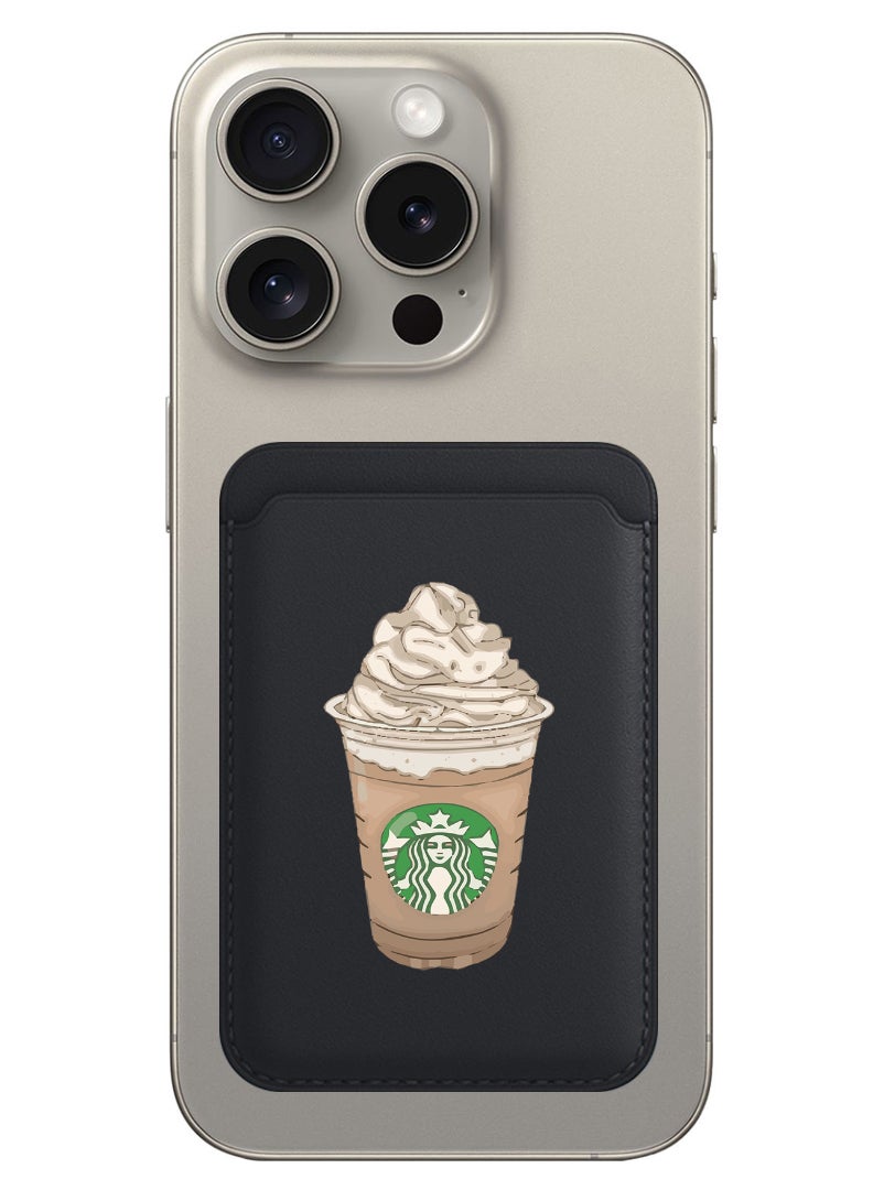 Theodor Magnetic Wallet, Compatible with MagSafe Wallet, for iPhone Wallet, for iPhone 16/15/14/13/12 Series, Not for iPhone 13/12 mini, 3 Card Holder, Vegan Leather, Black - coffee-smile - Image 1