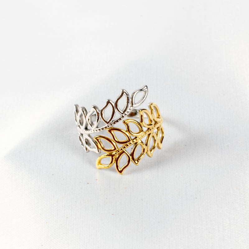 ذا بلاك بيرل اكسسوريز خاتم أستانليس ستيل فري سايز ذهبي × فضي - Image 2