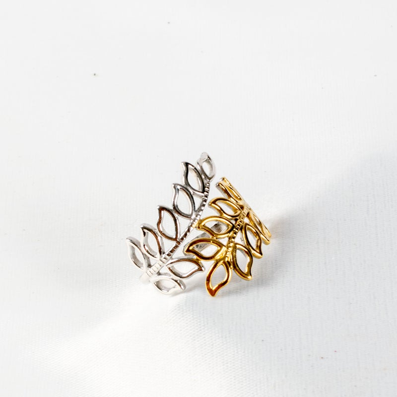 ذا بلاك بيرل اكسسوريز خاتم أستانليس ستيل فري سايز ذهبي × فضي - Image 1