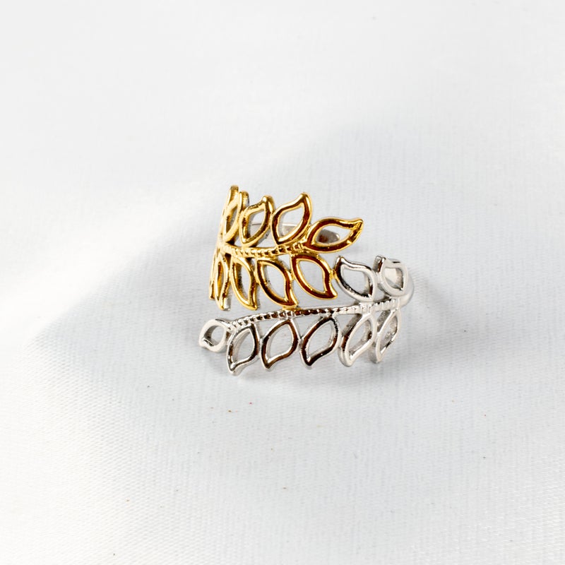 ذا بلاك بيرل اكسسوريز خاتم أستانليس ستيل فري سايز ذهبي × فضي - Image 3