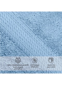 Rest Bath Towel Set Of 6 Sky Blue Cotton Towel 70X140Cm , 47X55 Inch Luxury Hotel Towel Set Absorbent Durable Lightweight Washable Quick Dry Spa Quality Beach Family Bath Towel.  - Image 3