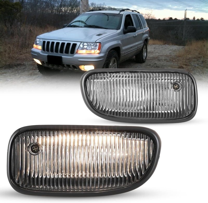 AUTOFREE Fog Lights for 1999-2003 JEEP Grand Cherokee with H12 12V53W Bulbs - Clear Lens - Image 1