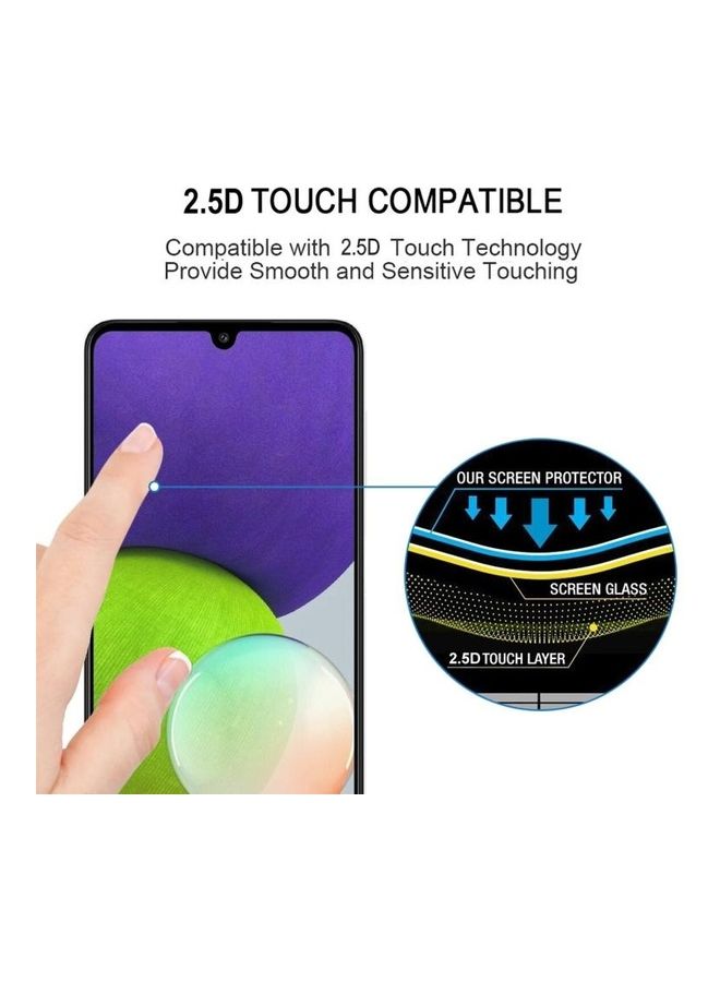 بي جي إم لاصقة حماية للشاشة من الزجاج المقوى بتغطية كاملة مع لاصق مثالية لهاتف سامسونج جالاكسي A22 4G شفاف - Image 5