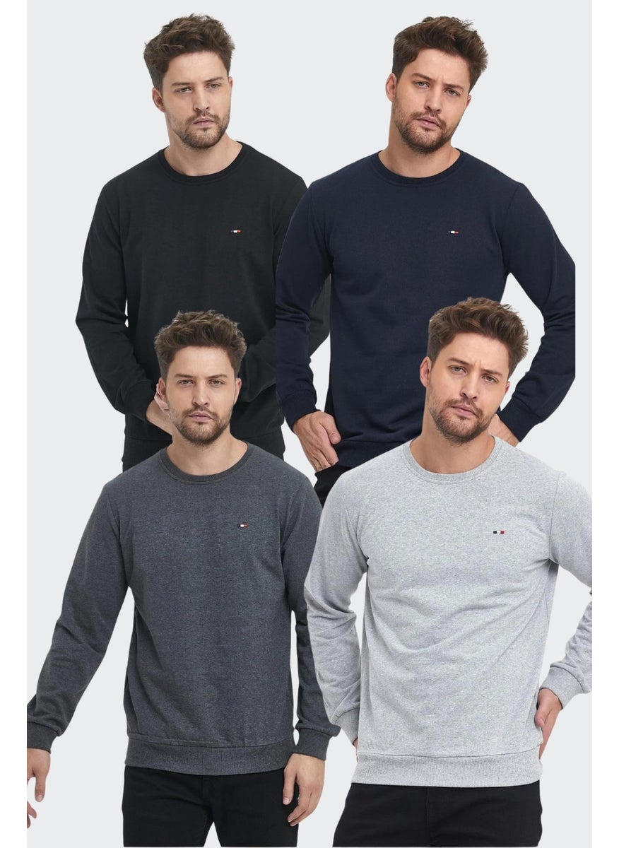 Men's Multi-Colored Crew Neck Embroidery Detailed Regular Fit 4-Piece Sweatshirt MMTLCE70-4 - pzsku/Z06F5B6B23B46112220CFZ/45/_/1741264678/cd919c29-3568-4c41-a8bd-a81c3e50908c