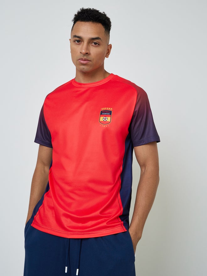 Styli Active Men Spain Short Sleeve Jersey FIFA Football T-Shirt - Image 3