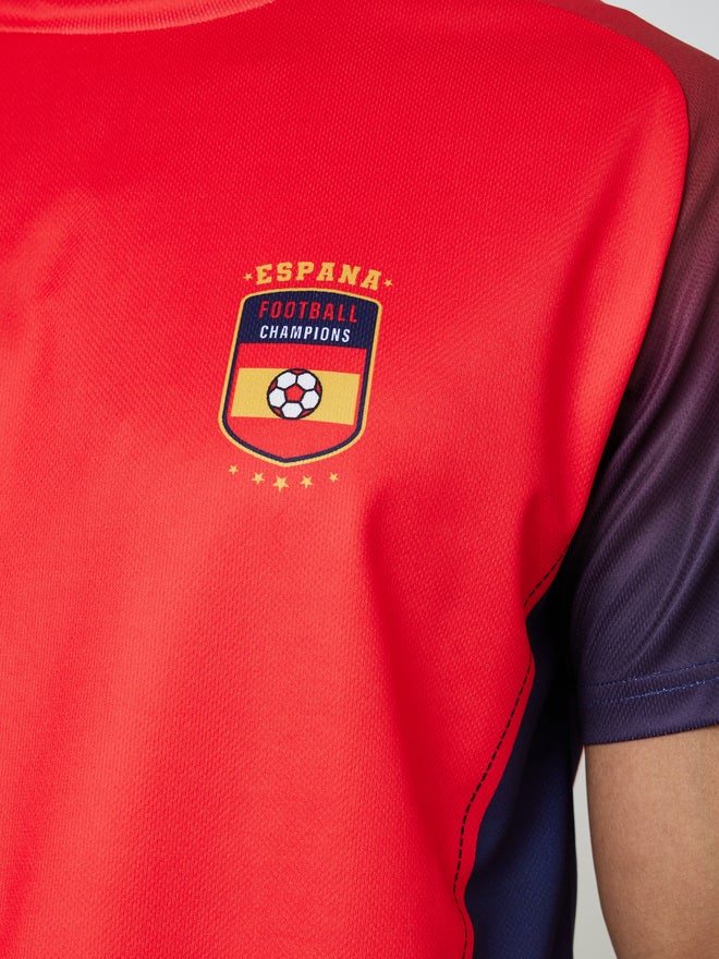 Styli Active Men Spain Short Sleeve Jersey FIFA Football T-Shirt - Image 4
