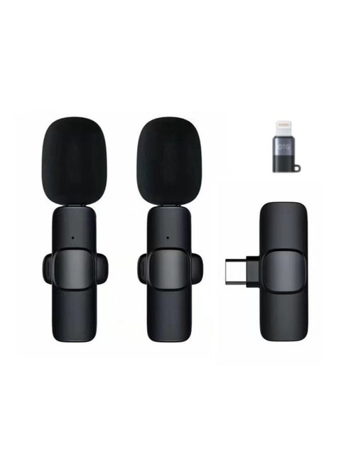 2 pieces mini microphone multifunction, mini wireless microphone for video, wireless microphone for iPhone Android, clip-on microphone, Bluetooth mobile phone microphone, wireless clip-on microphone for YouTube Vlog