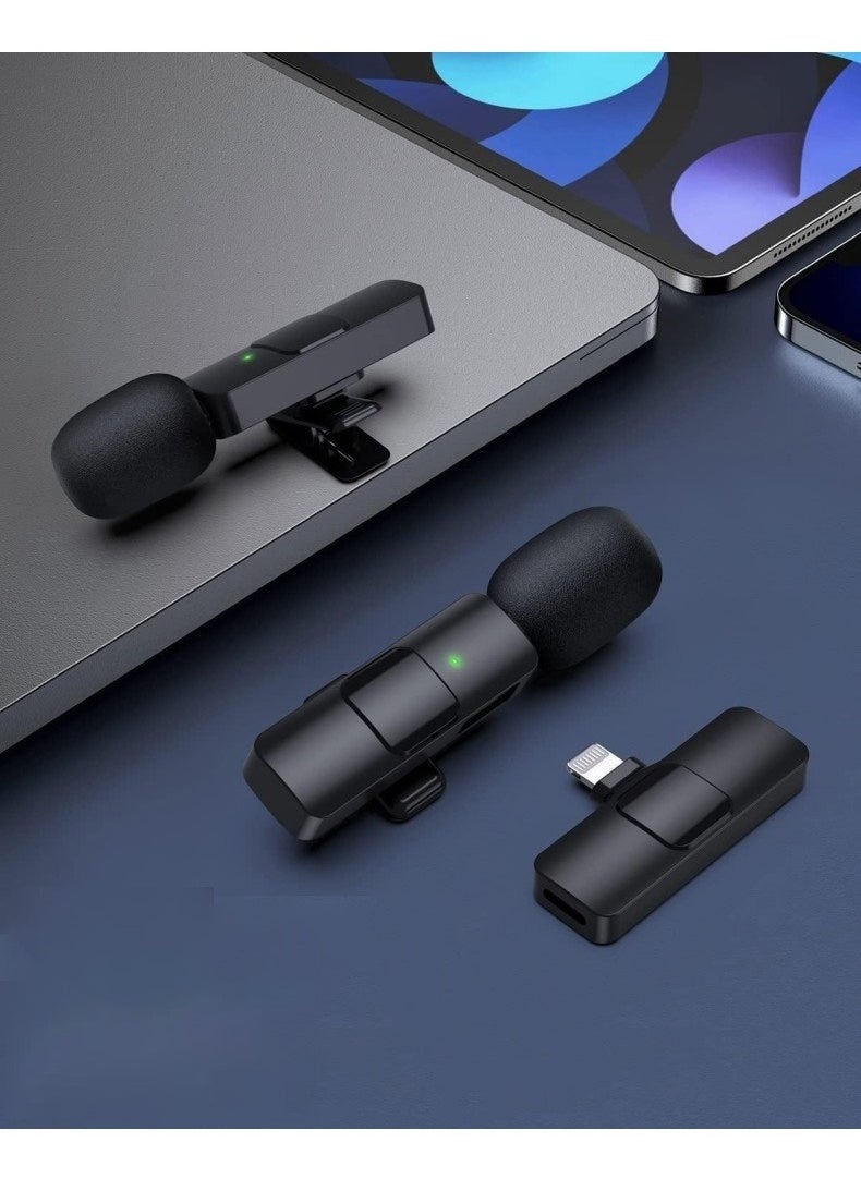 Generic 2 pieces mini microphone multifunction, mini wireless microphone for video, wireless microphone for iPhone Android, clip-on microphone, Bluetooth mobile phone microphone, wireless clip-on microphone for YouTube Vlog  - Image 3