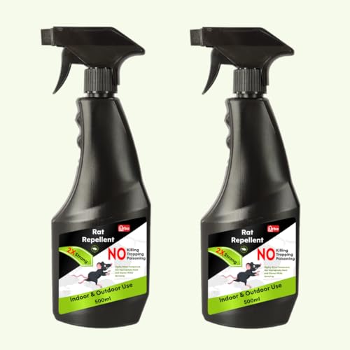 URBA Powerful Rat Protection Spray (Pack Of 2), 1000 Ml - Protect Wires in Car, Bike and at Home| Odourless| Non Toxic| No Kill Only Repels| Saves Money| 60 Days Protection Clear - Image 1