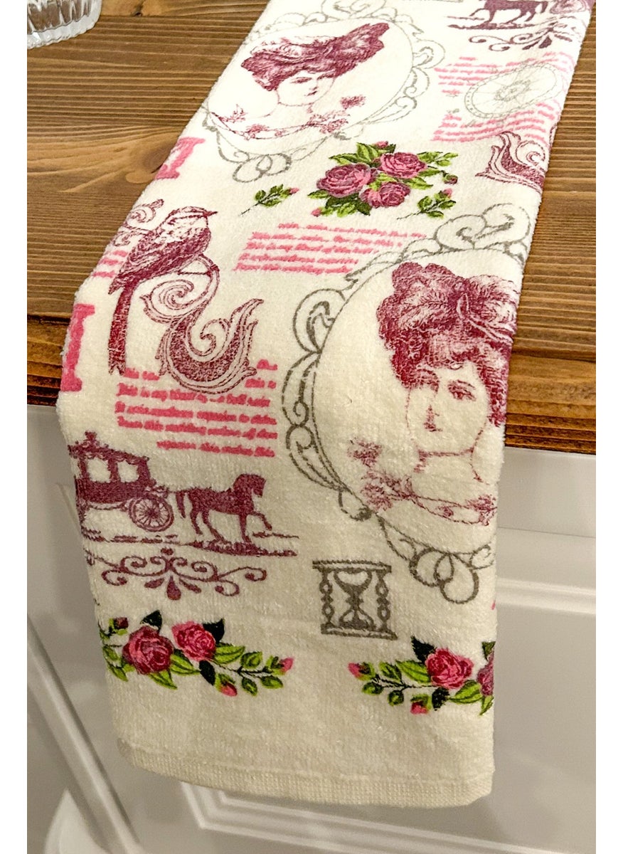 Cnr Garden 5-Piece Cotton Printed Towel Set 30X50 cm 100% Cotton Hand Face Kitchen Towel Soft Patterned Water Absorbent Set  - Image 4