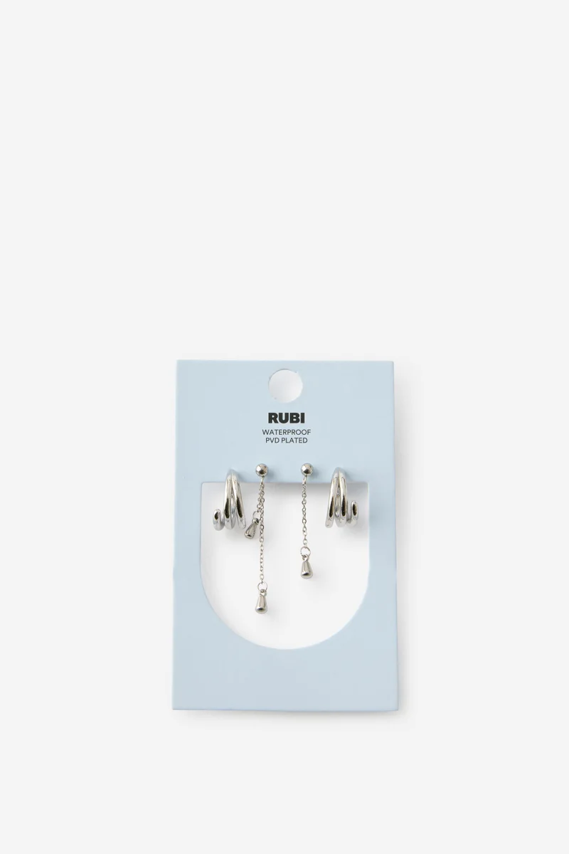 روبي Waterproof 2Pk Mid Earring