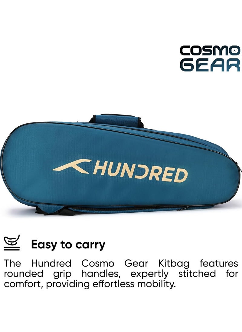 HUNDRED - Cosmogear Badminton Kit-bag | Size: Large | Double Zipper | Bag with Front Zipper Pocket | Material: Polyester| Padded Back Straps | Easy-Carry Handle - Image 1