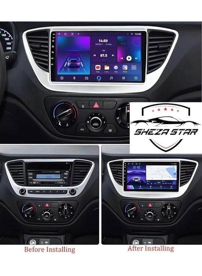 SHEZA STAR Android Car Stereo for Hyundai ACCENT 2017-2023 1GB RAM 32GB ROM M-Link Wi-Fi BT, Radio GPS, 9 Inch IPS Touch Screen with AHD Camera Included  - Image 2
