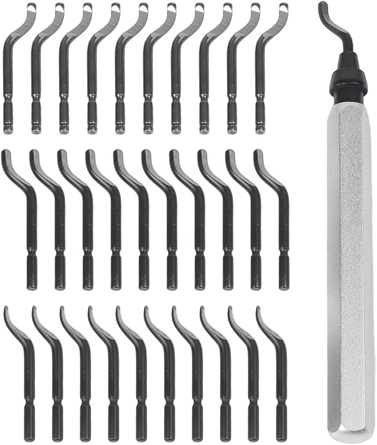 Deburring Tool Kit with 31 Blades for Metal Plastic Aluminum Steel Copper Brass - Image 1
