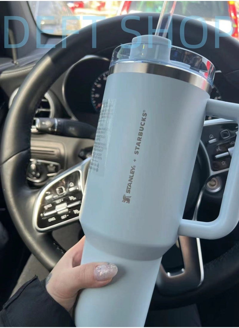 Stanley - Stanley X Starbucks 40 oz. Quencher H2.0 FlowState Tumbler –Spring Blue - Image 1