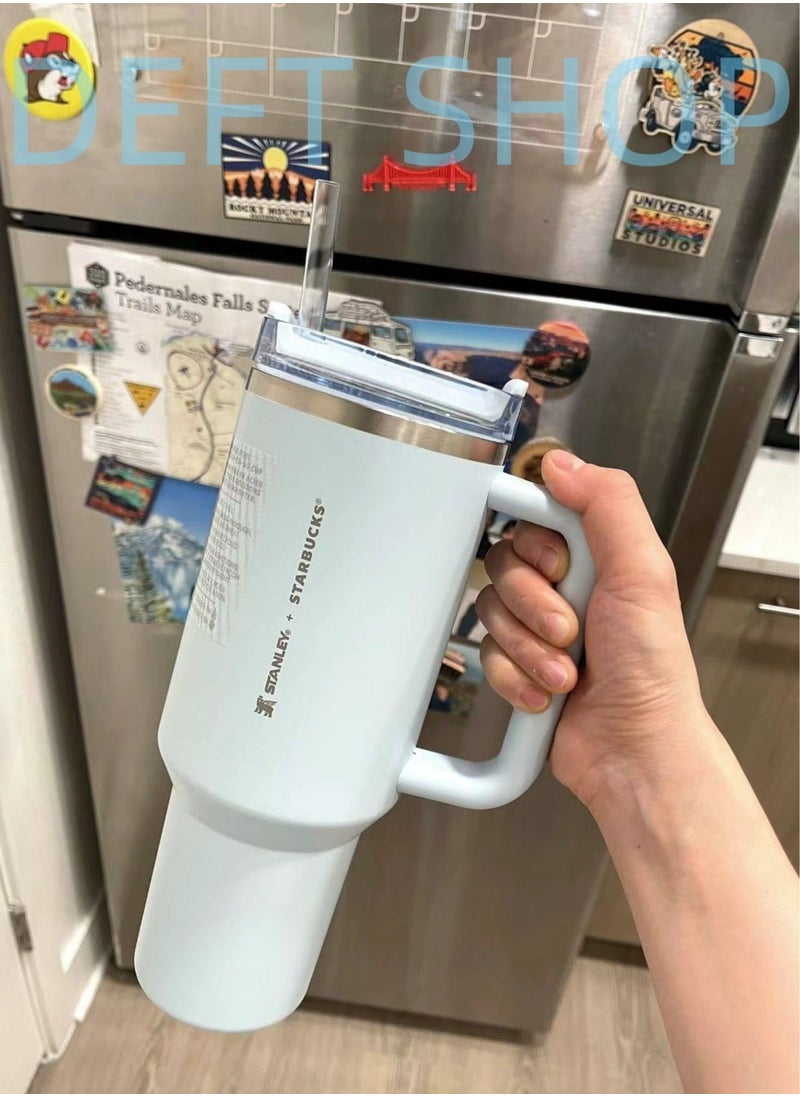 Stanley - Stanley X Starbucks 40 oz. Quencher H2.0 FlowState Tumbler –Spring Blue - Image 1