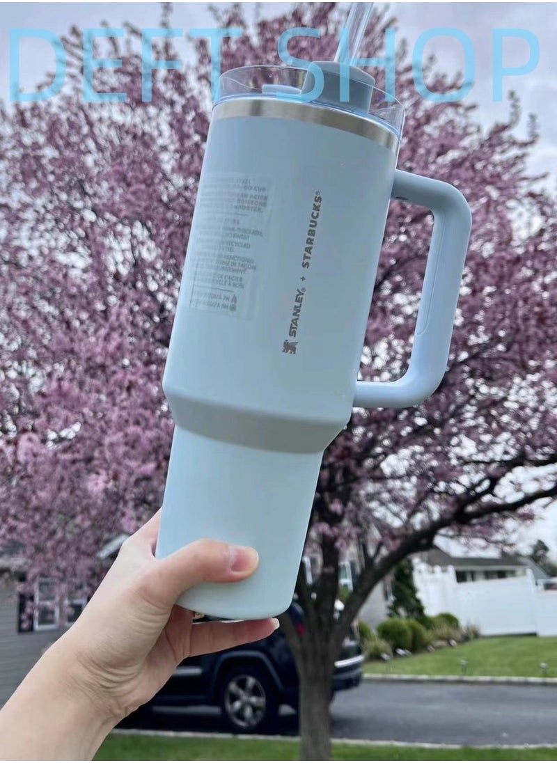 Stanley - Stanley X Starbucks 40 oz. Quencher H2.0 FlowState Tumbler –Spring Blue - Image 1